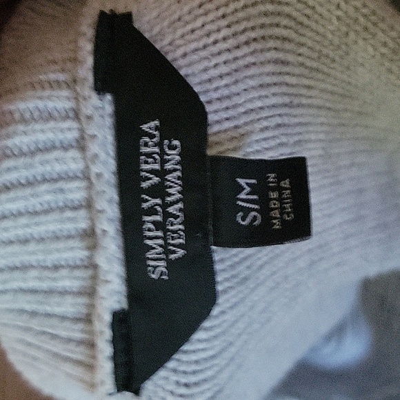 SIMPLY VERA WANG Batwing Textured Ribbed S/M Blue Sweater Oversized Business - Picture 7 of 7